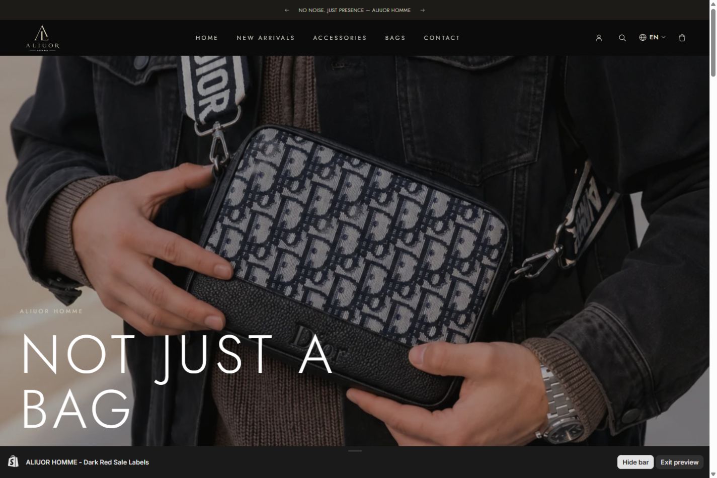Aliuor desktop storefront