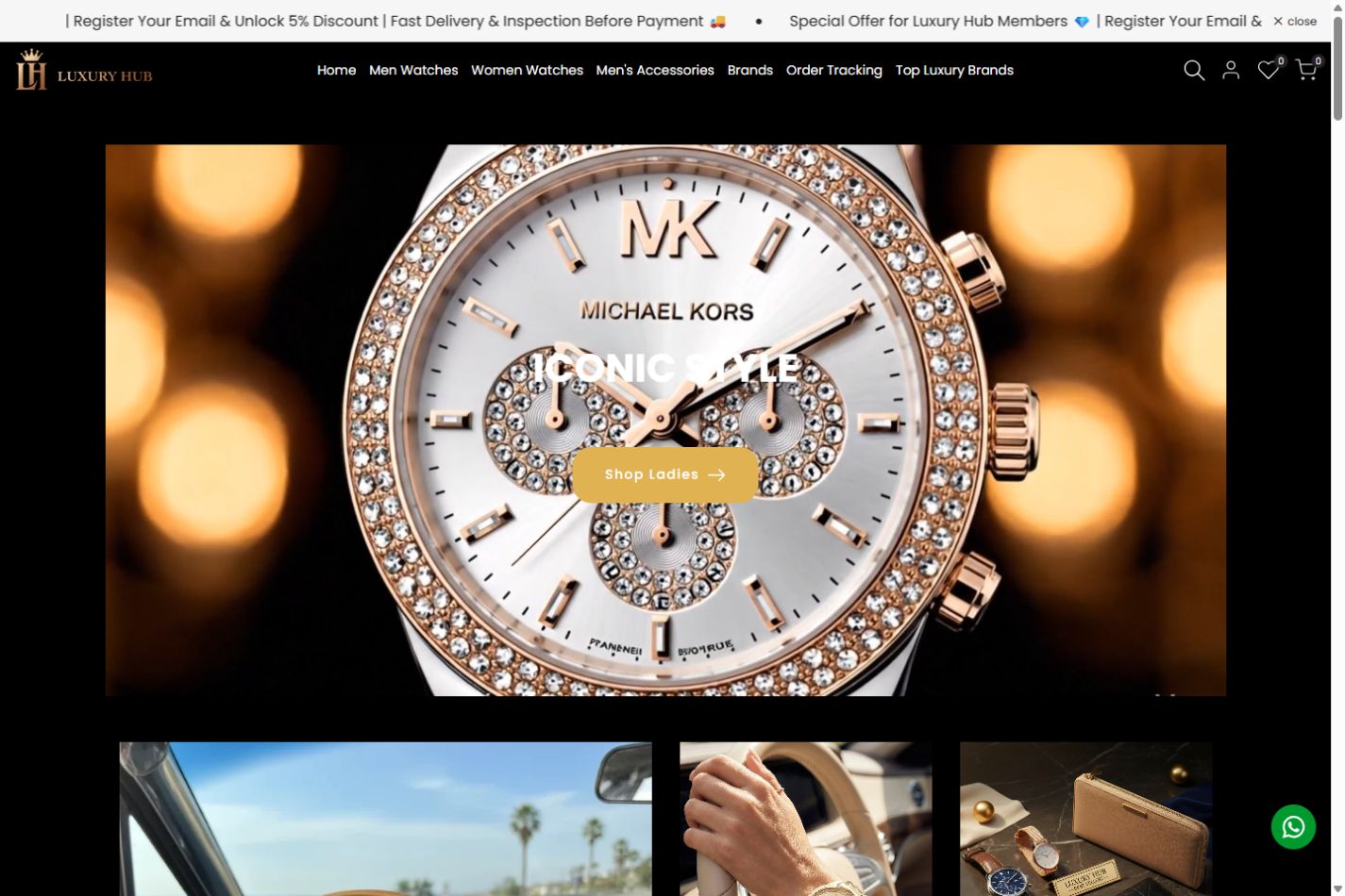 Luxury Hub desktop storefront